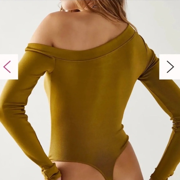 Free People Intimately Metallic Gold Off the Shoulder Bodysuit Size XL - Picture 5 of 10